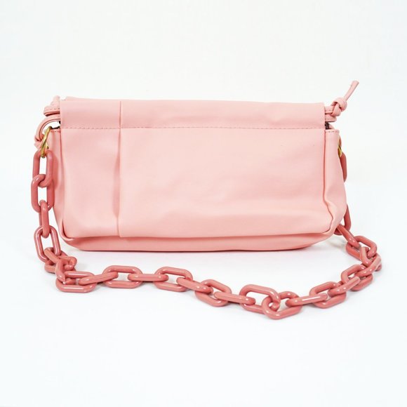 Pink Plastic Chain Handler Shoulder Bag - Picture 1 of 5